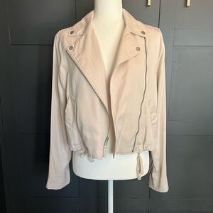 Abercrombie lightweight moto biker bomber jacket - cream